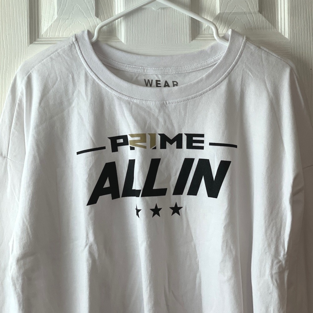 WEAR Erin Andrews Prime All In Tee Womens XL White NEW Graphic Long Sleeve - Picture 2 of 14
